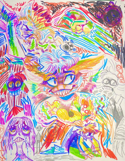 anxiety creature doodles