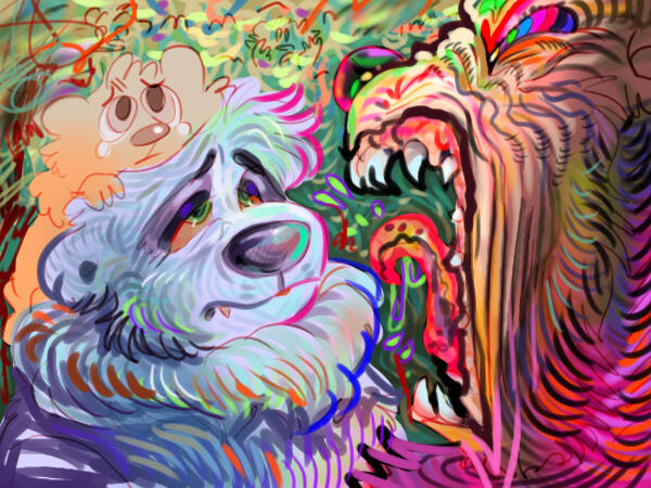 badger yells at herself and son